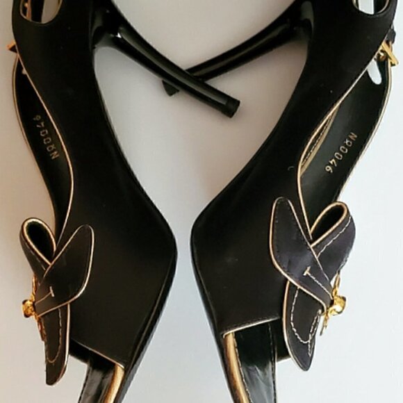 Louis Vuitton Bumblebee Slingback Open-Toe Heels - Picture 3 of 7